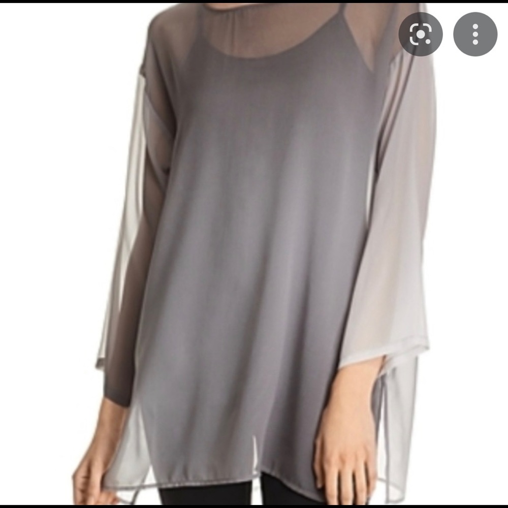 Eileen Fisher 100% Silk Watercolor Blouse